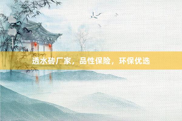 透水砖厂家，品性保险，环保优选